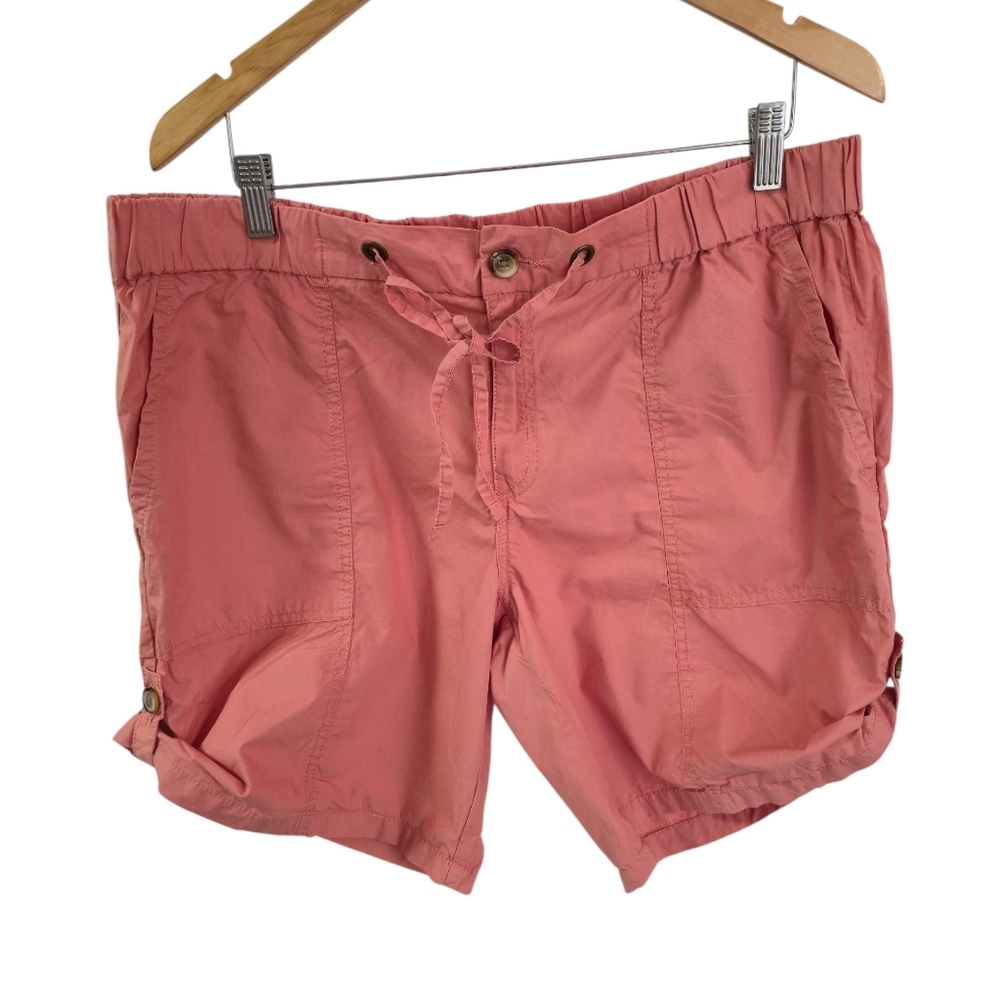 Joe Fresh Women's Cargo Pull Tab Drawstring Shorts Salmon Size 14